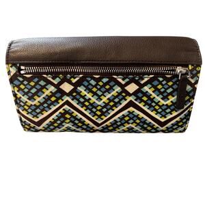 Vera Bradley Audrey Wallet Rain Forest RFID Brown Blue Never Used